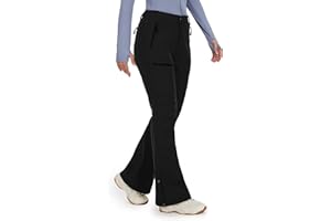 Cycorld Women's Snow Ski Pants Fleece Lined Waterproof Softshell Insulated Flare for Snowboarding Hiking Winter Outdoor