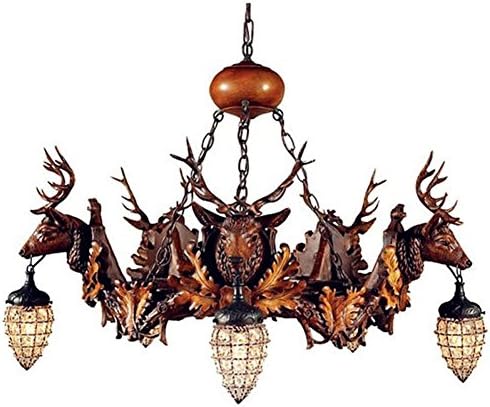 DMMSS Retro Crystal Deer Ceiling Lights Living Room Chandelier Antler Chandelier Lamp Antler Lamp The Bar Café Resin Antler Pendant Lights