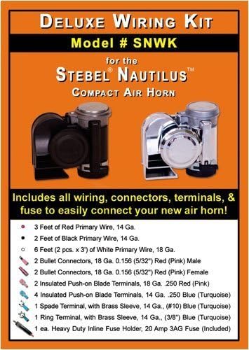 Deluxe Wiring Kit for Stebel Nautilus Compact Air Horns by Amanet