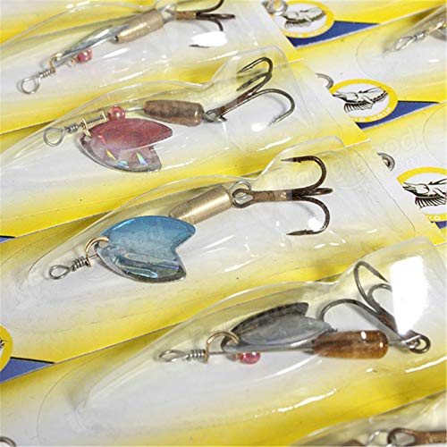 WUJIAN Angelköder30 Stück Angelköder Spinner Köder Forelle Metall Tackle HookBait Kit – Bild 7