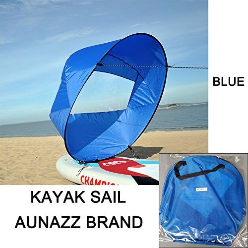 AUNAZZ Downwind Wind Sail Kit 42 inches Kayak Canoe Accessories, Easy Setup & Deploys Quickly, Compact & Portable Blue
