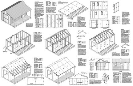 12 X 16 Cottage Storage Shed With Porch Project Plans 81216