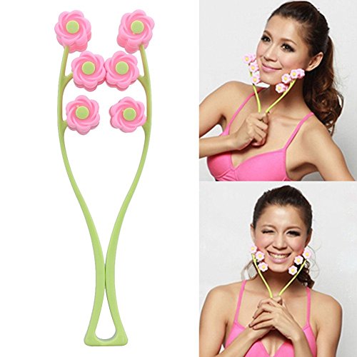 Gold Happy Portable Face Lift Massage Roller Flower Shape Elastic Anti Wrinkle Face-Lift Slimming Face Face Shaper Relaxation Beauty Tools