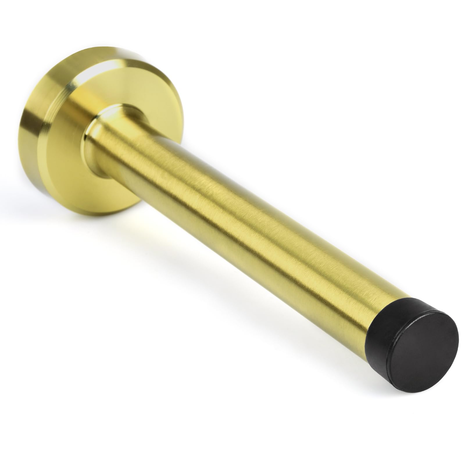 Door Stop, 6 Inch Extra Long Door Stopper, Wall Mounted, Gold Door Stops for Skirtings Door Stoppers with Rubber Bumper Tip Stainless Steel Doorstops Wall Protector, Brass Gold, 150mm