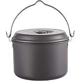 CAMPINGMOON Camping Pot 4-Quart Portable Campfire Cooking Hanging Pot Lightweight Aluminum MC-230