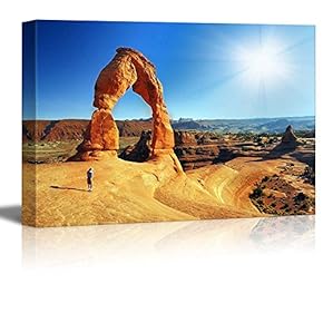 Canvas Prints Wall Art - Beautiful Landscape Yellow Arches in National Park | Modern Home Deoration/Wall Art Giclee Printing Wrapped Canvas Art Ready to Hang - 12" x 18"