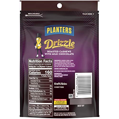 Planters Drizzle Holiday Edition Roasted Cashews with Milk Chocolate (8