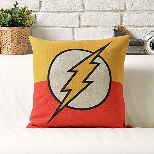 Damuyas Super Hero Cushion Cover Avengers Pillow Case Cotton Linen Sofa Home Decor (flash)