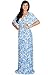 KOH KOH Womens Long Sexy V-Neck Kimono Sleeve Summer Casual Floral Maxi Dress