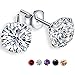 Zealmer Crystal Stud Earrings Set Clear Rhinestone Earrings Zirconia CZ Ear Studs for Women