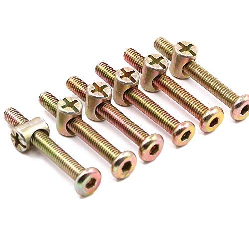 15pcs Zinc Plated Screws Socket Caps M6 Allen Bolt Hex Head Furniture Screws Bolts Barrel Nut (55mm)