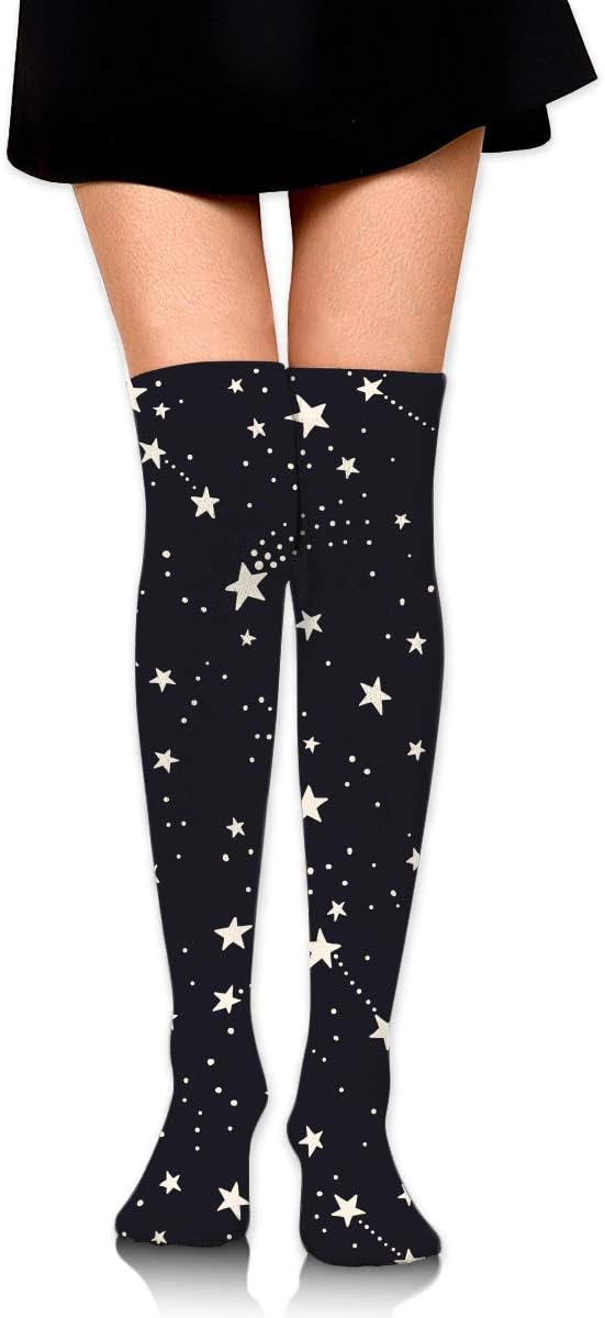 QG ZZX Constellations and Stars Womens' Knee High Socks Novelty Compression Stockings for Running Sports Soccer Socks Stocking for Women