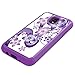 Galaxy J7 Refine Case,J7 2018,J7 Star,Galaxy J7 Top,J7 Crown,J7 Aero,J7 Aura,J7 Eon Case,Yiakeng Shockproof Drop Protection Lovely Decal Phone Cases Cover for Samsung J737V,J737T (Purpel Flower)