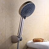 KES LP501B-2 Bathroom FIVE Function Handheld Shower Head with Extra Long Hose and Bracket Holder, Brushed Nickel