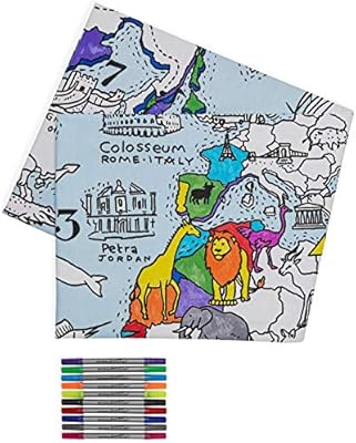 Eatsleepdoodle Doodle World Map Tablecloth Color Your Own Tablecloth Coloring Tablecloth With Washable Fabric Markers Buy Online At Best Price In Uae Amazon Ae