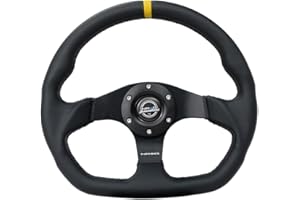 USPL NRG Innovations Reinforced Leather Steering Wheel RST-024MB-R-Y + U.S. Performance Lab Air Freshener