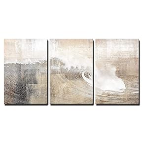 Abstract Huge Wave Composition Wall Decor x3 Panels