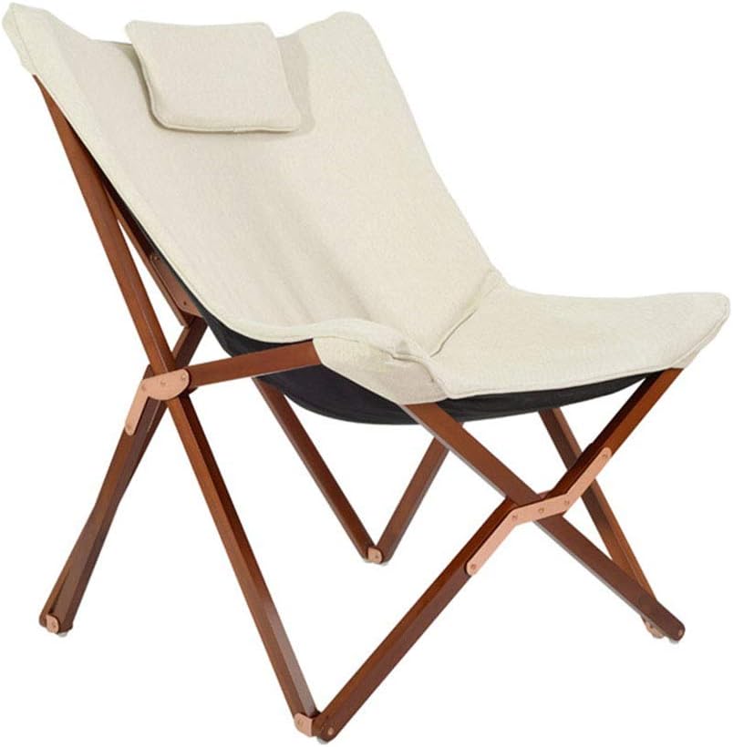 WSWJJXB Solid Wood Folding Chair Butterfly Lazy Recliner Balcony Office Single Siesta Chair Portable Outdoor Beach Lounge Chair