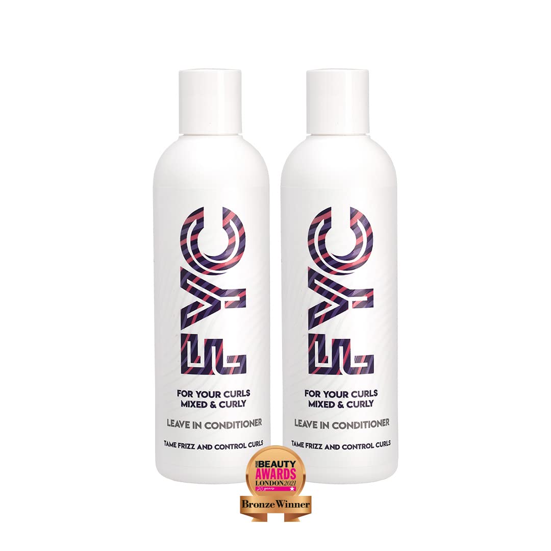 FYC For Your Curls Leave-In Conditioner for Curly Hair, locks in Moisture, Enhances Curl Definition and Bounce with Shea Butter, Olive Oil, Pro-Vitamin B5 and Aloe Vera, No Parabens - 2x 250ml