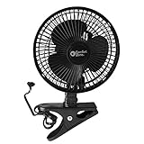 Comfort Zone -6 INCH- -2 Speed - Adjustable Tilt, Whisper Quiet Operation Clip-On-Fan with 5.5 Foot Cord and Steel Safety Grill , Black (Kitchen)
