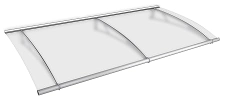 Schulte Vordach Haustür 287,4 x 142 cm Edelstahl erweiterbar satinierte Platte schlagfest und Robust Überdachung XL