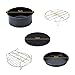 (2017 Upgrade) Air Fryer Accessories Deep Fryer Gowise Phillips Avalon Bay and More, 5-pieces Air Fryer Baking Pan Skewer Rack Barrel Silicone Mat Set Fit all 3.7QT &5.3QT & 5.8QT