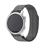 Magnetic Milanese Loop Replacement Stainless Steel Watch Band Strap for Moto 360 2nd Gen - Man 46mm (Black, 22mm)