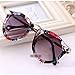 Women's Retro Sunglasses Metal Frame Sweet Round Goggles Eyeglasses(Floral)