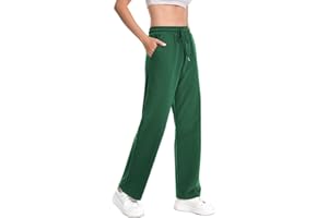 Auriviz High Waisted Sweat Pants Drawstring Womens Sweatpants Slant Side Pockets Straight Leg Pants 29’’ Inseam