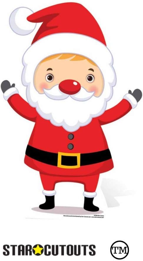 Star Cutouts Ltd SC984 Mini Santa Cardboard Cutout/Stand Up/Standee Perfect for Christmas Festival Fans Collectors
