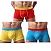 Astarin Mens Modal Colorful Underwear Soft Boxer Briefs (Medium, Yellow Red Blue)