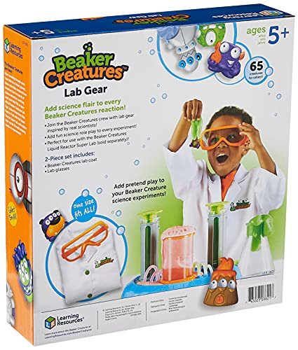 Learning Resources Beaker Creatures Lab Gear - 2 Pieces, Ages 5+ Lab Coat & Glasses for Kids, Science Exploration Games, STEM Toys for Kids