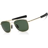 SUNGAIT Men's Military Style Polarized Pilot Aviator Sunglasses Bayonet Temples