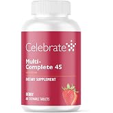 Celebrate Vitamins Multi-Complete 45 Bariatric Multivitamin with Iron | 30 Day Supply, Berry Chewable Tablets, Twice Daily, 60 Count, Nutrient Support After Sleeve Gastrectomy or Gastric Bypass