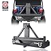 Hooke Road Jeep Wrangler Rear Bumper w/Tire Carrier & Receiver Hitches & LED Lights for 1987-2006 Jeep Wrangler TJ YJ