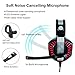Beexcellent GM-2 Gaming Headset with Mic for New Xbox One PS4 PC, Xbox One Headset PS4 Headset, Over-Ear Gaming Headphones with LED Lights Volume Control Y Splitter for Laptop PC iPad Smartphones, Red