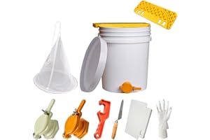 Benefitbee 5 Gallon Plastic Honey Bucket Kit - 10pcs Honey Harvesting Tool Set with Gate Valve, Filter & Beekeeping Supplies | Home Apiary Harvesting Equipment