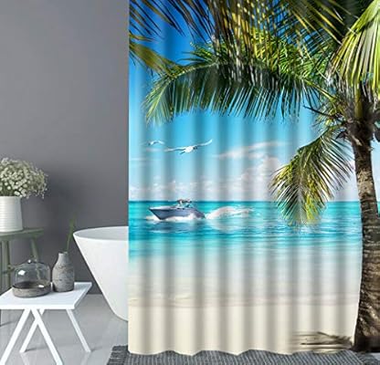 Get Les rideaux de douche de plage tissu Free