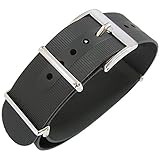 Bonetto Cinturini 22mm 2-Piece Black Rubber Watch Strap Model 328