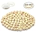 Hagao Natural Wood Beads Round Ball Wooden Loose Beads Unfinished Wood Spacer Beads for Craft-Making 500pcs (8mm)