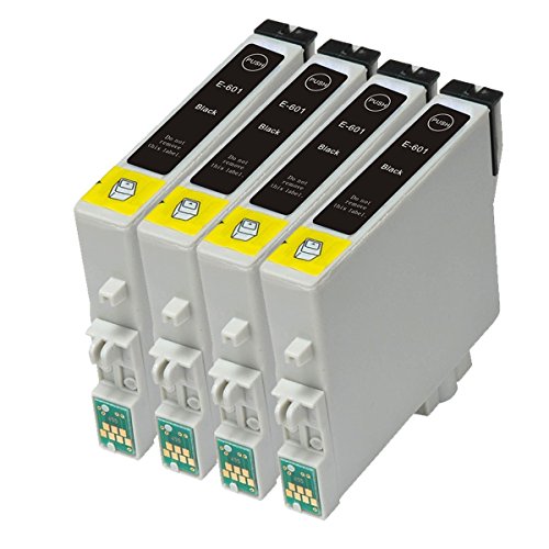 4 Black Remanufactured Inkjet Cartridges for T060 #60 T060120 T060220 T060320 T060420 Compatible With Stylus C68, C88, C88Plus, CX3800, CX3810, CX4200, CX4800, CX5800F, CX7800