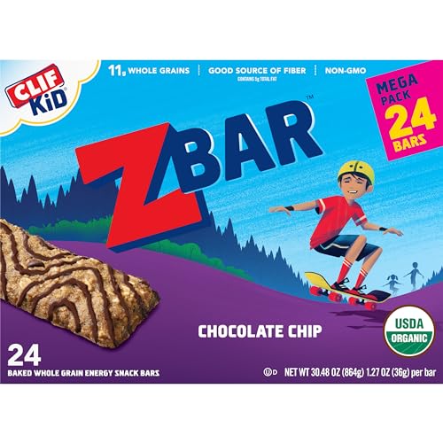 ZBAR – CHOCOLATE CHIP – SOFT-BAKED ENERGY SNACK BARS – NON-GMO – 12G WHOLE GRAINS – USDA ORGANIC GRANOLA BARS (24 PACK)