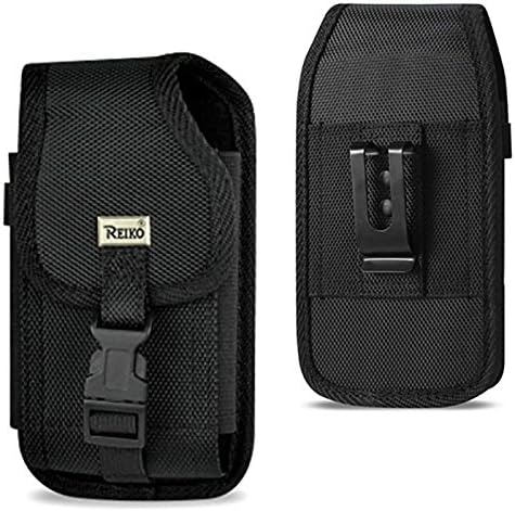 For G6 / G5 / G4 / G3 / LG Xpower Extra Large Black Rugged Nylon + Snap Buckle Pouch (Fits With Hybrid Case On the Phone) + Zoomazig Stylus
