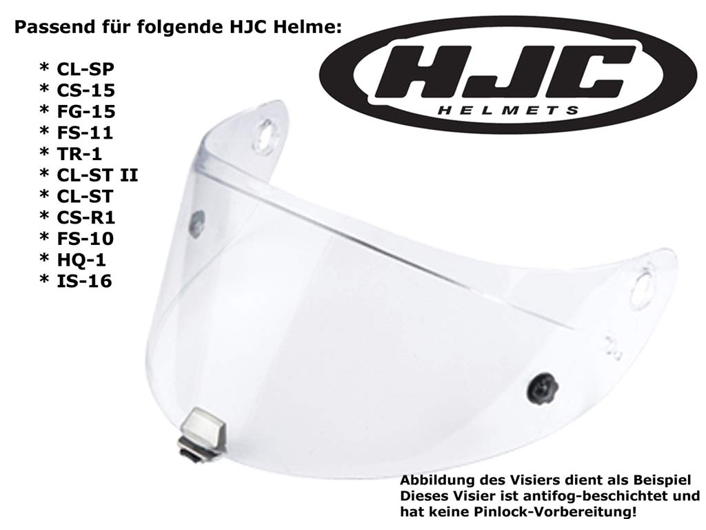 HJC Helmets Clear Shield Antifog Visor Hj09 / Ac12, Cl15, Cl16, Clsp, Csr1, Csr2, Fs10