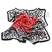 ETSYG® Elegant Large Silk Square Scarf Red Flower Rose Women's Head Scarves Shawl