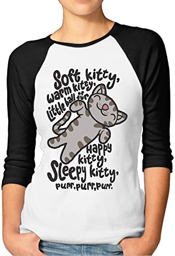The Big Bang Theory Soft Kitty Womens Funny Baseball Plain Raglan Shirt