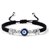 APOTRONI Evil Eye Black String Bracelet for Men Women Men Handmade Rope Lucky Protection Bracelets