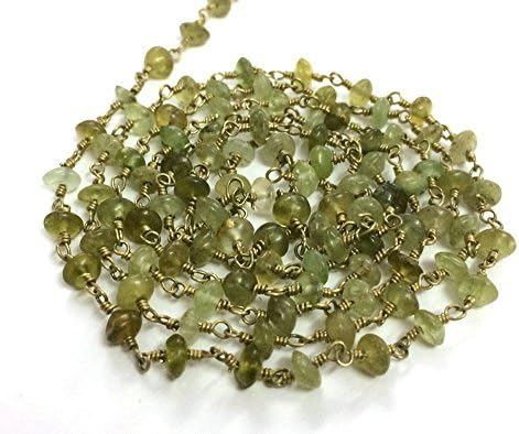 3 feet Grossular Garnet heishi shape rondelle beads, garnet wire wrapped link chain connector, Garnet stone necklace jewelry