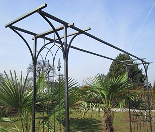 ALEOS. Eleganter XXL Rosenbogen Rankhilfe Pergola aus Metall schwarz Modell 5040 – Bild 8