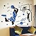 Amaonm Creative 3D Basketball Player Dunk Basketball Star Wall Decals Removeable Walls Art Decor DIY Wall Sticker Home Decorations Decal Nursery Sticker for Boys Room Living Room Bedroom (Blue)